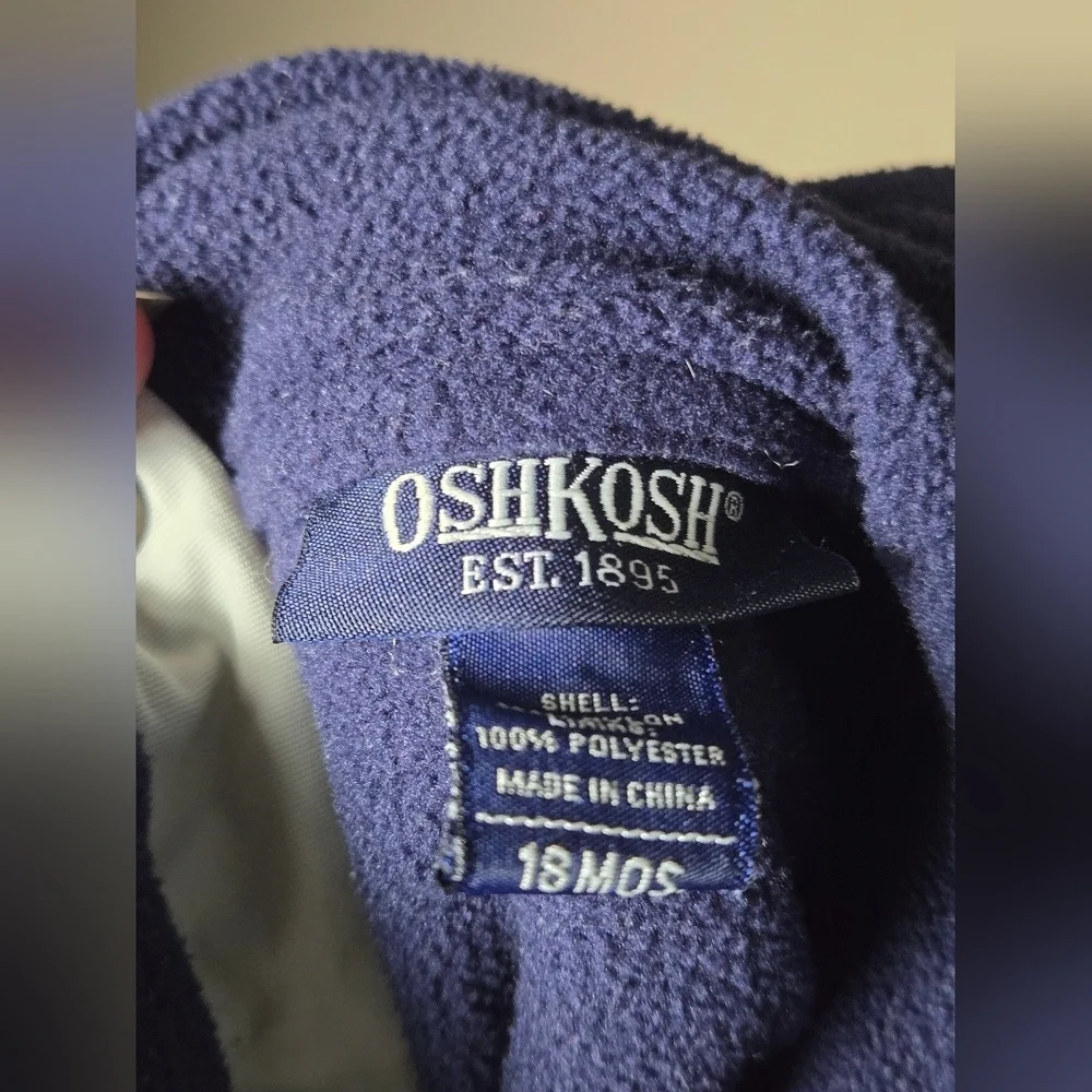 Vintage Y2K Infant‎ OshKosh B'Gosh Fleece Lined Gorpcore Overalls, 18 Months